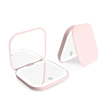 Mini foldable personal LED hand mirror