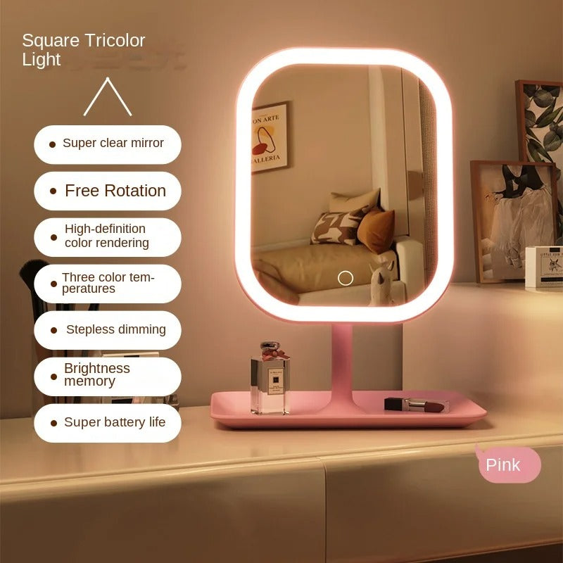 Desktop makeup LED-LINE mirror Integrated makeup tray